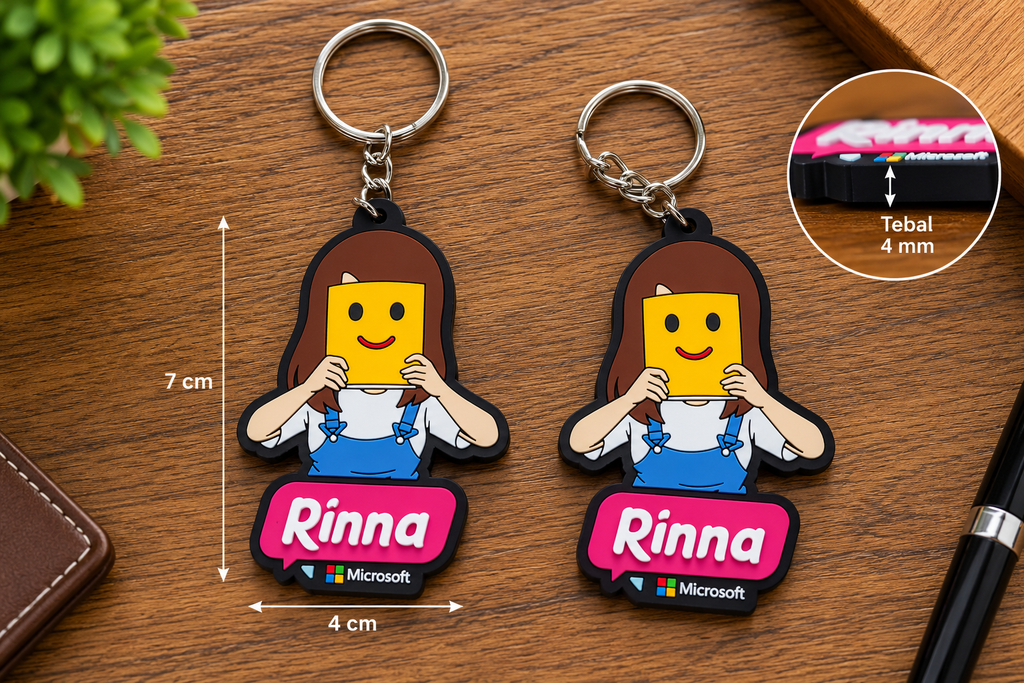 souvenir gantungan kunci karet